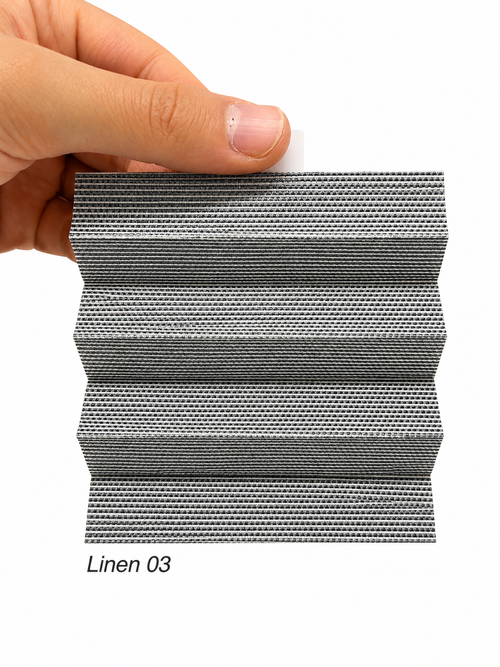 Linen 03 Antrasit Keten Dokulu Plise Perde