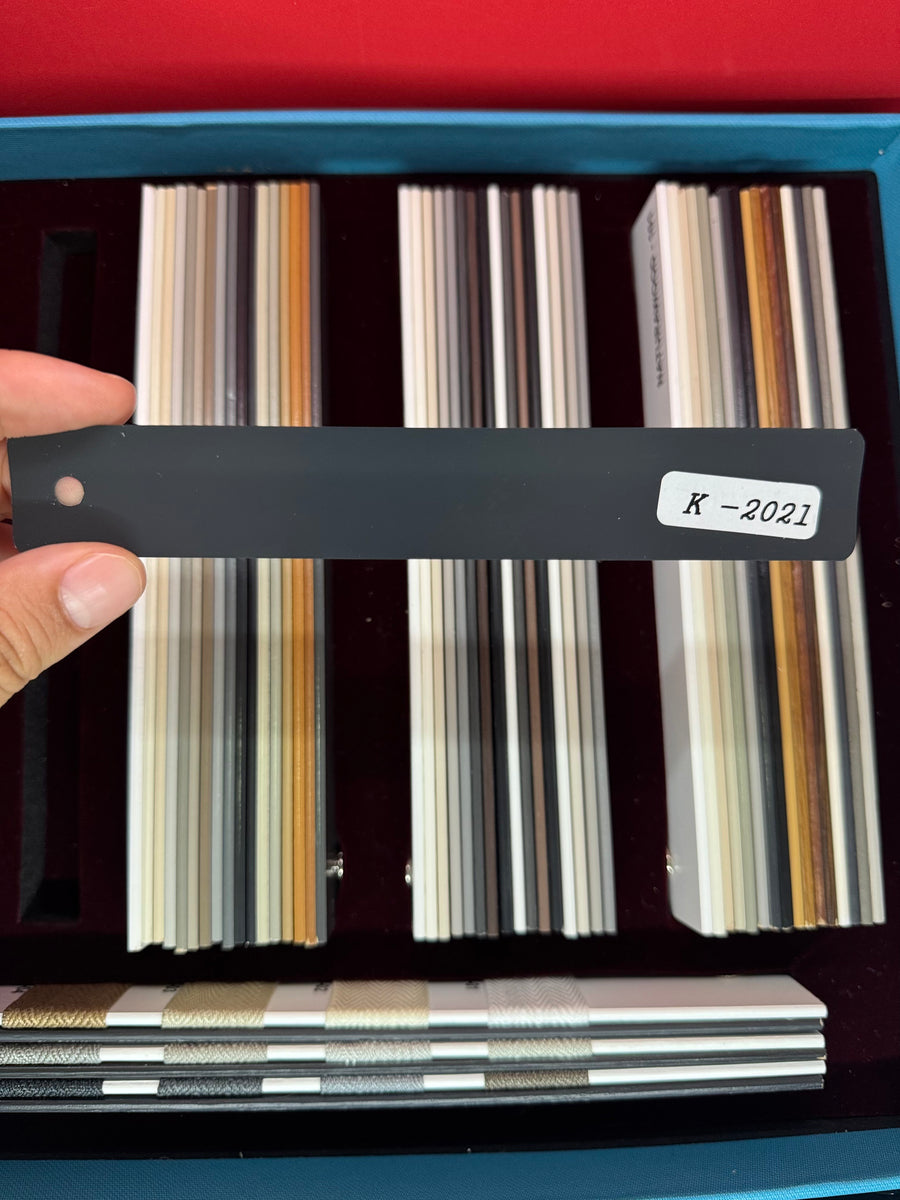 Antrasit 25 mm metal jaluzi perde, K-2021 renk numunesi
