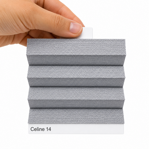 Celine 14 Açık Gri Keten Dokulu Plise Perde