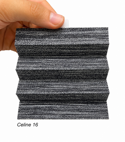 Celine 16 Siyah Keten Dokulu Plise Perde