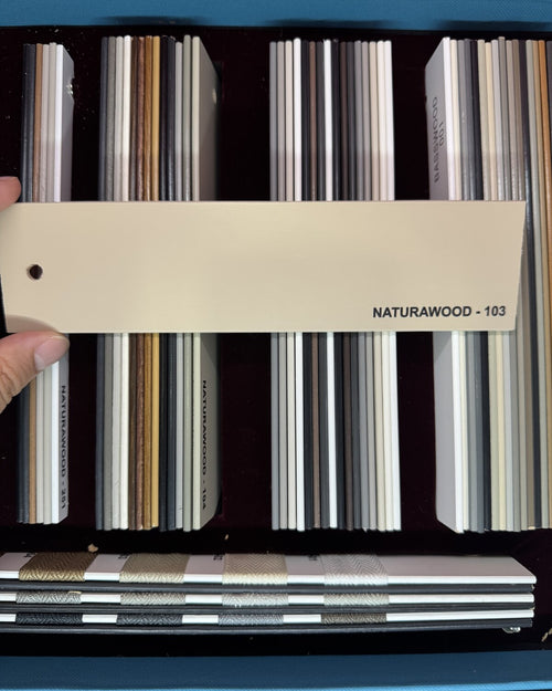 Kum Beji 50 mm Gerçek Pervonya Ahşap Jaluzi Perde – NATURAWOOD 103
