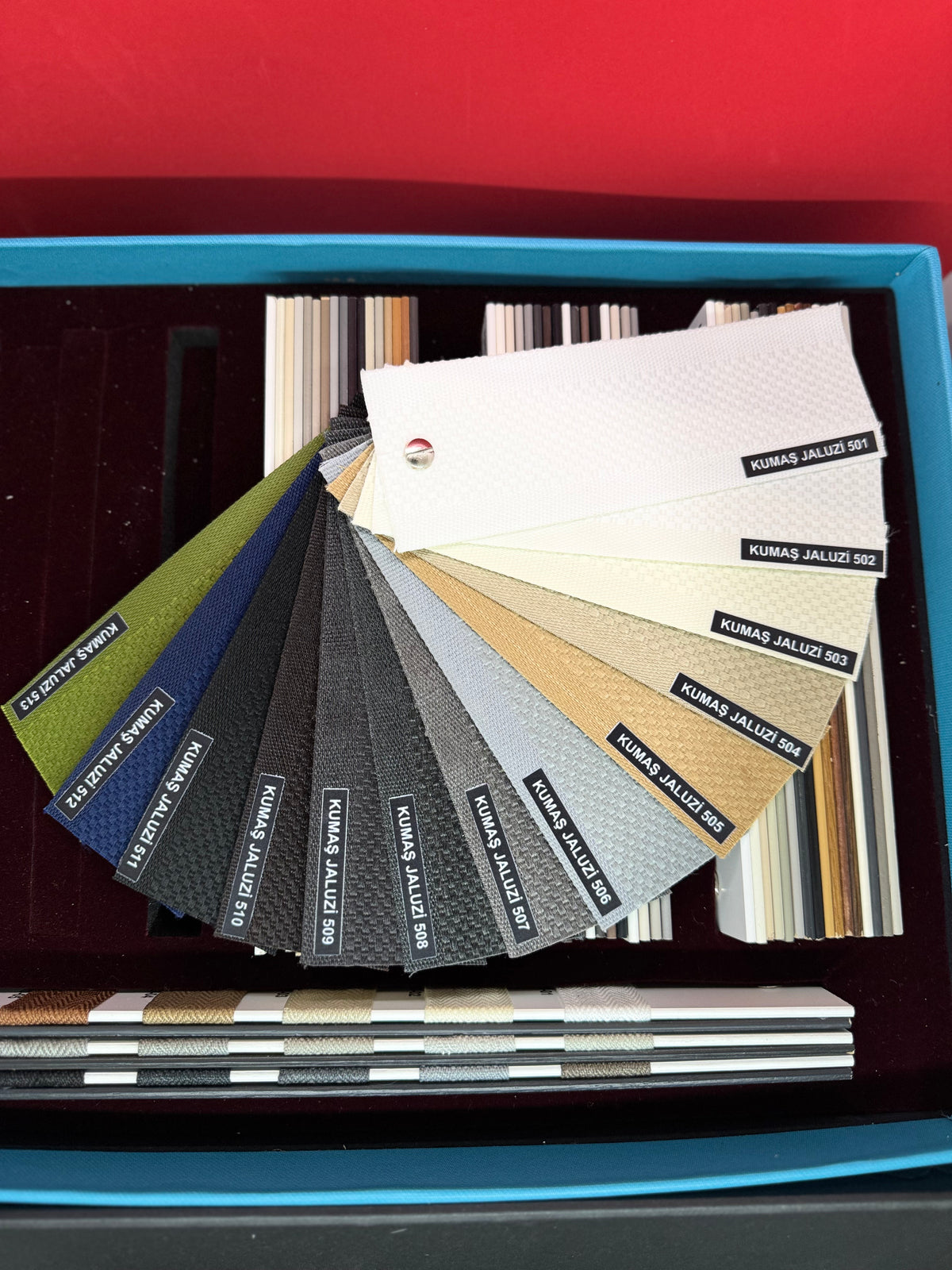 Kumaş jaluzi perde 501–513 renk kartelası