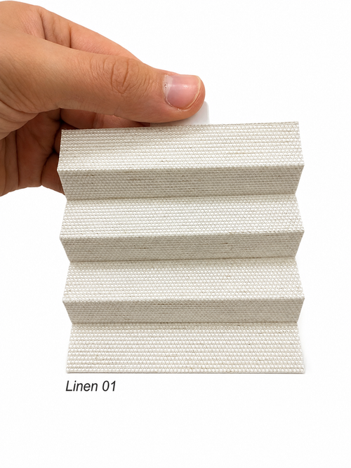 Linen 01 Kırık Beyaz Keten Dokulu Plise Perde