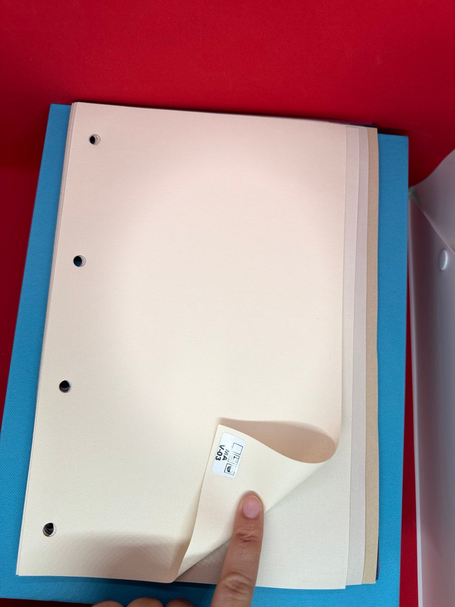 Ekru V-03 mat düz stor perde orijinal kumaş numunesi