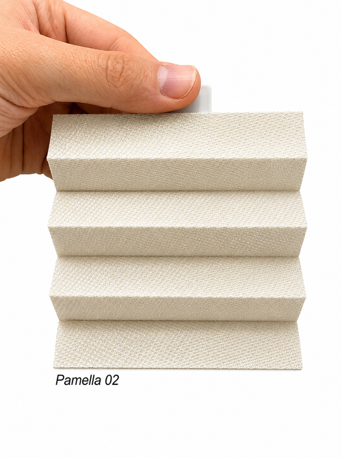 Pamella 02 Krem Keten Dokulu Plise Perde