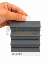 Saten Gold Plise Perde Antrasit 2