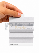 Saten Gold Plise Perde Gümüş Gri 2