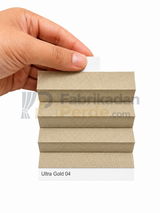 Saten Gold Plise Perde Vizon 2